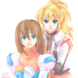 アイリス（ロックマンX4）とエクセレン（スパロボOG） 水谷姉さん追悼で描いたもの